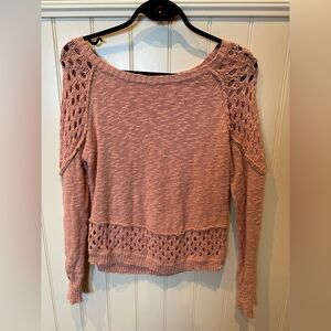 RIP CURL Ladies Women’s Girls Size Small Peach Pink Knit Sweater